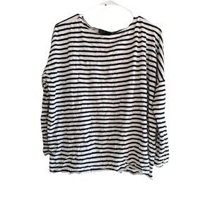 HATCH Maternity Striped Shirt Black White Womens Size 3 Relaxed Fit Top